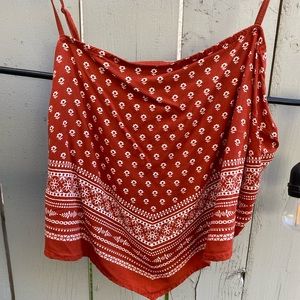 Super cute red bandana crop top 3/$30